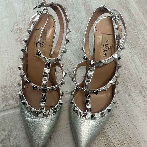 Valentino Silver Studded Women's Shoes - Picture 9 of 9